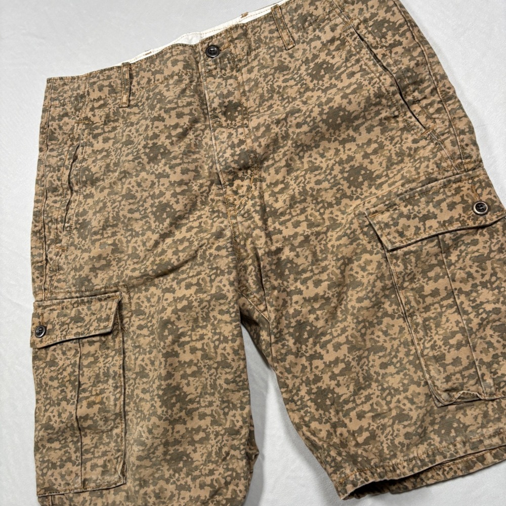 Levi's Cargo Shorts Mens Brown Digital Camo Utility Pockets Gorpcore Tactical
